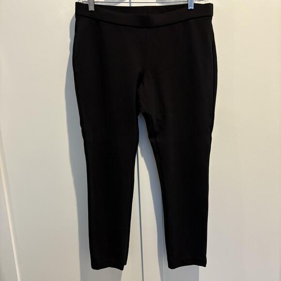 Coldwater‎ Creek Pants Womens Large Black Pull On Stretch Slim Ankle Work Ponte - Picture 3 of 10